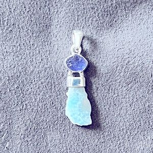 Dominican Larimar & Tanzanite Pendant